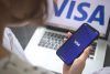 логотип Visa, смартфон, ноутбук