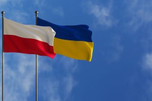 Прапори, Польща, Україна, небо
