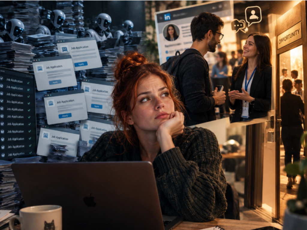 жінка, ноутбук, роботи, заявки на роботу, нетворкінг, двері