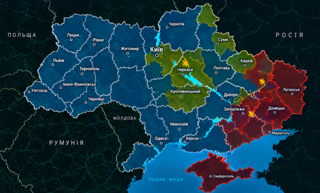 monitor запустив мапу повітряних цілей з оновленням кожні 20 секунд. Фото ШІ