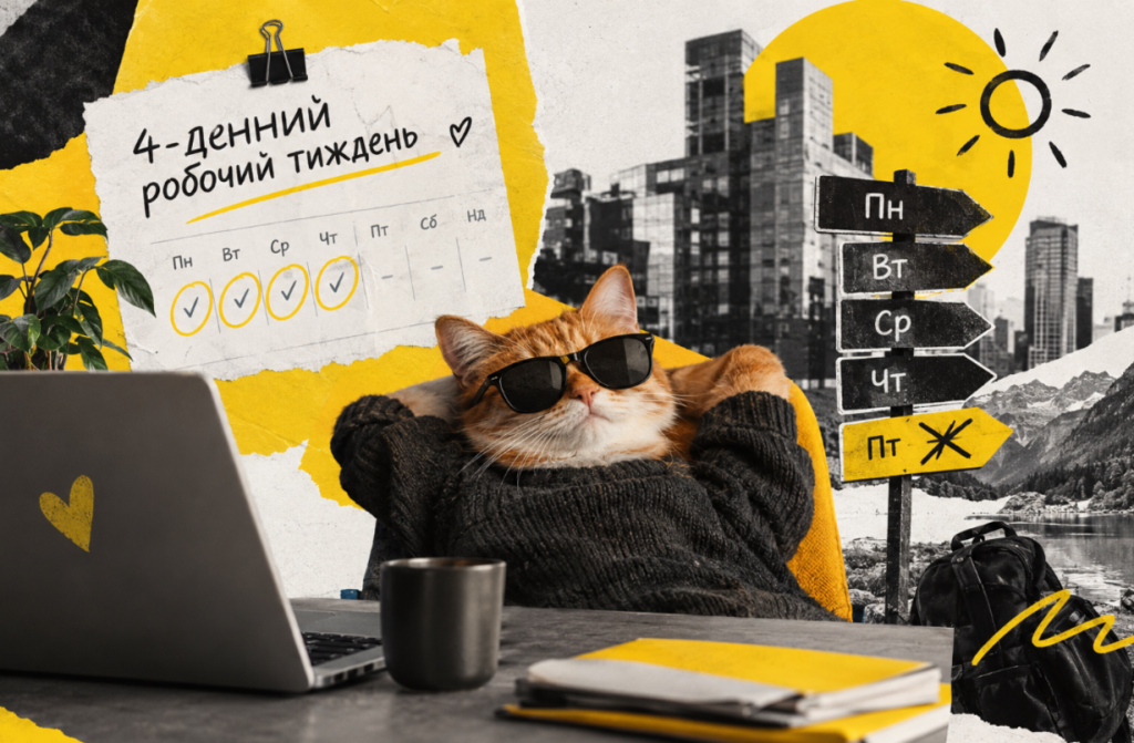 91% досліджень підтвердили: 4-денний тиждень знижує вигорання. Колаж МС.Today