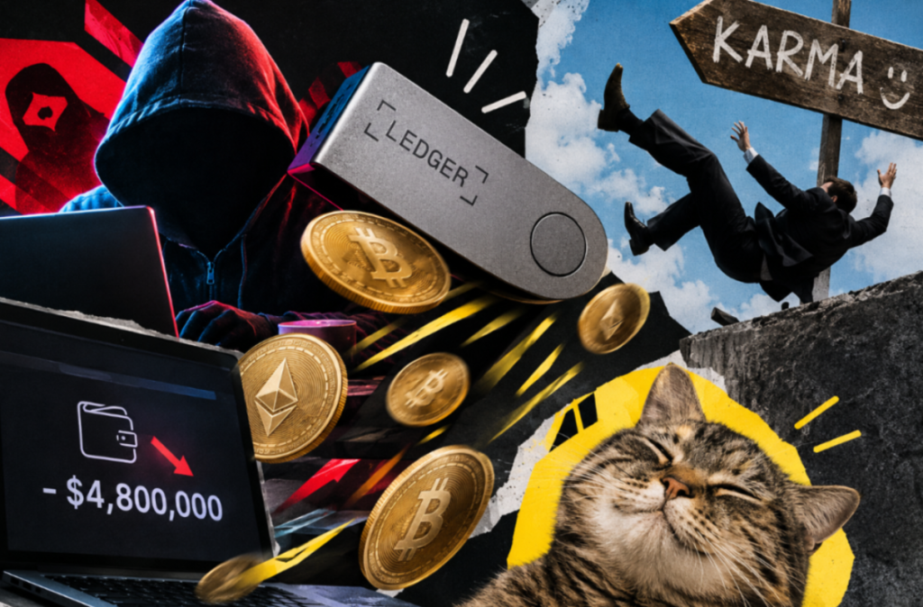 Цифрова карма в дії: шахрай втратив $4,8 млн через злам Ledger. Колаж МС.Today